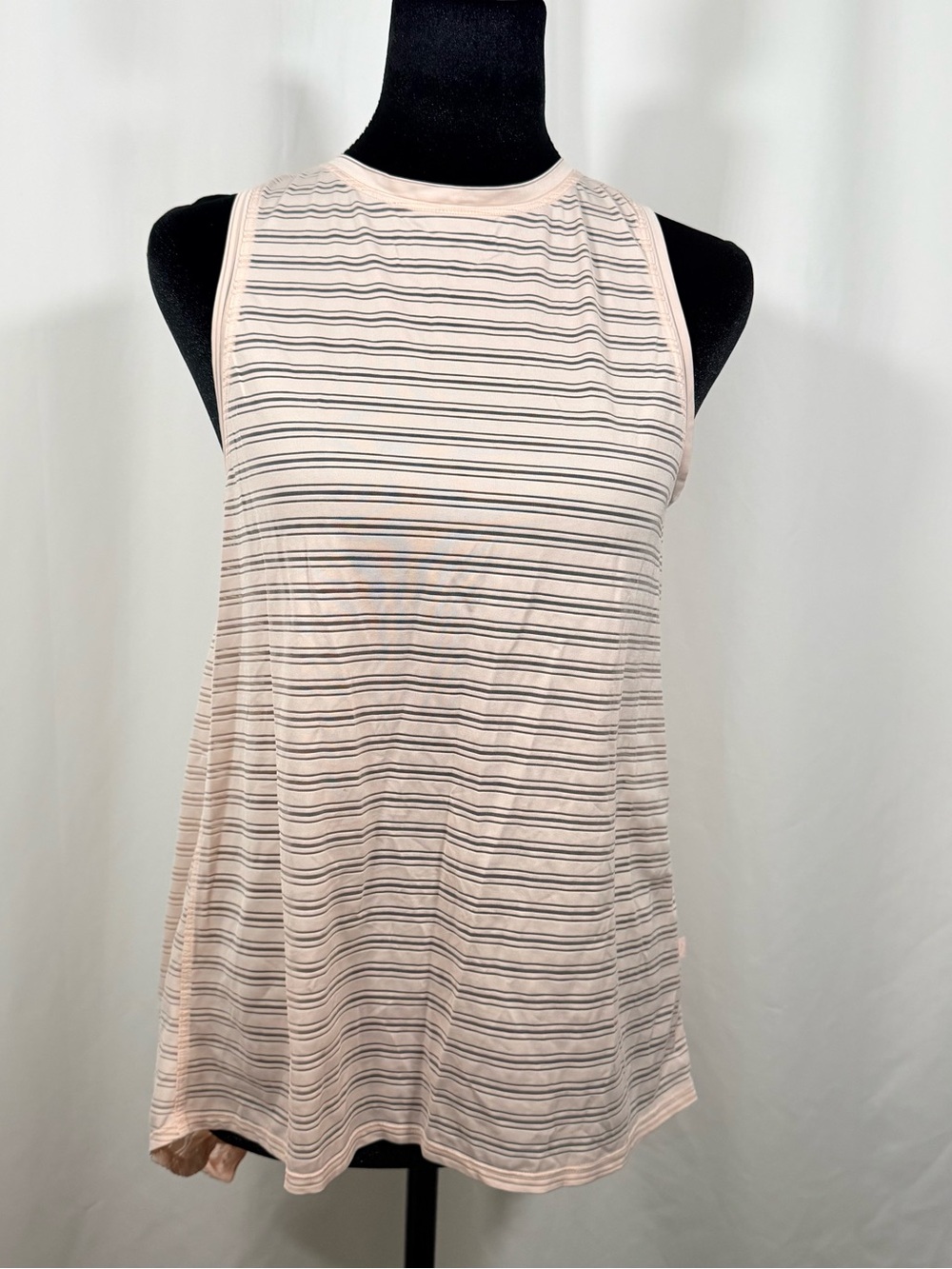 lululemon athletica Pale Pink Striped Tank Open Back